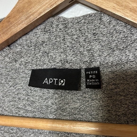 Apt 9 Heathered Light Gray Light Weight Open Front Cardigan W/ Back Slit Size SP - Picture 3 of 5